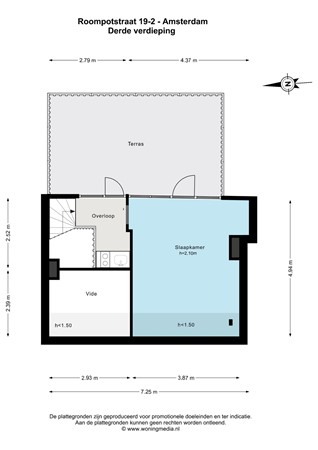 Floorplan - Roompotstraat, 1078 KT Amsterdam